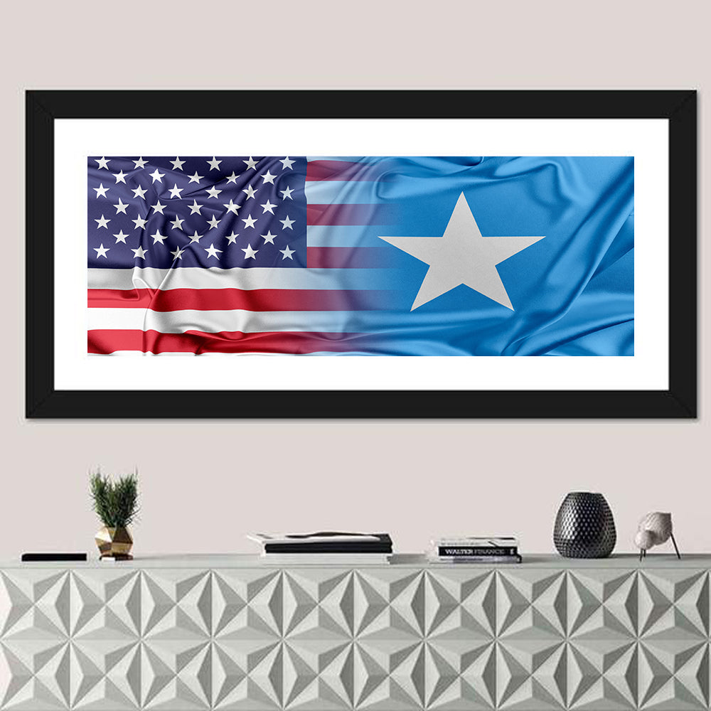 American and Somali Flags Wall Art