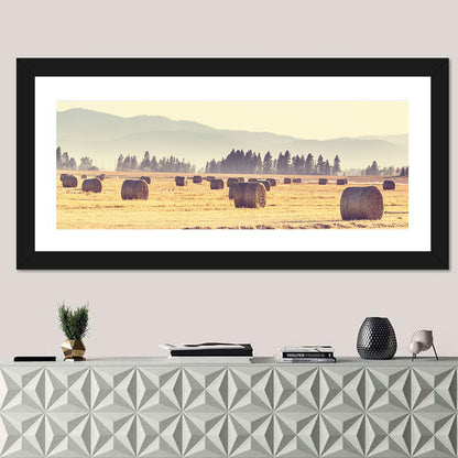 Golden Hay Bales Field Wall Art