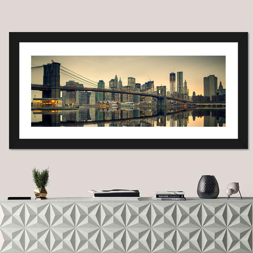 Brooklyn Bridge at Dusk, Manhattan Skyline Wall Art