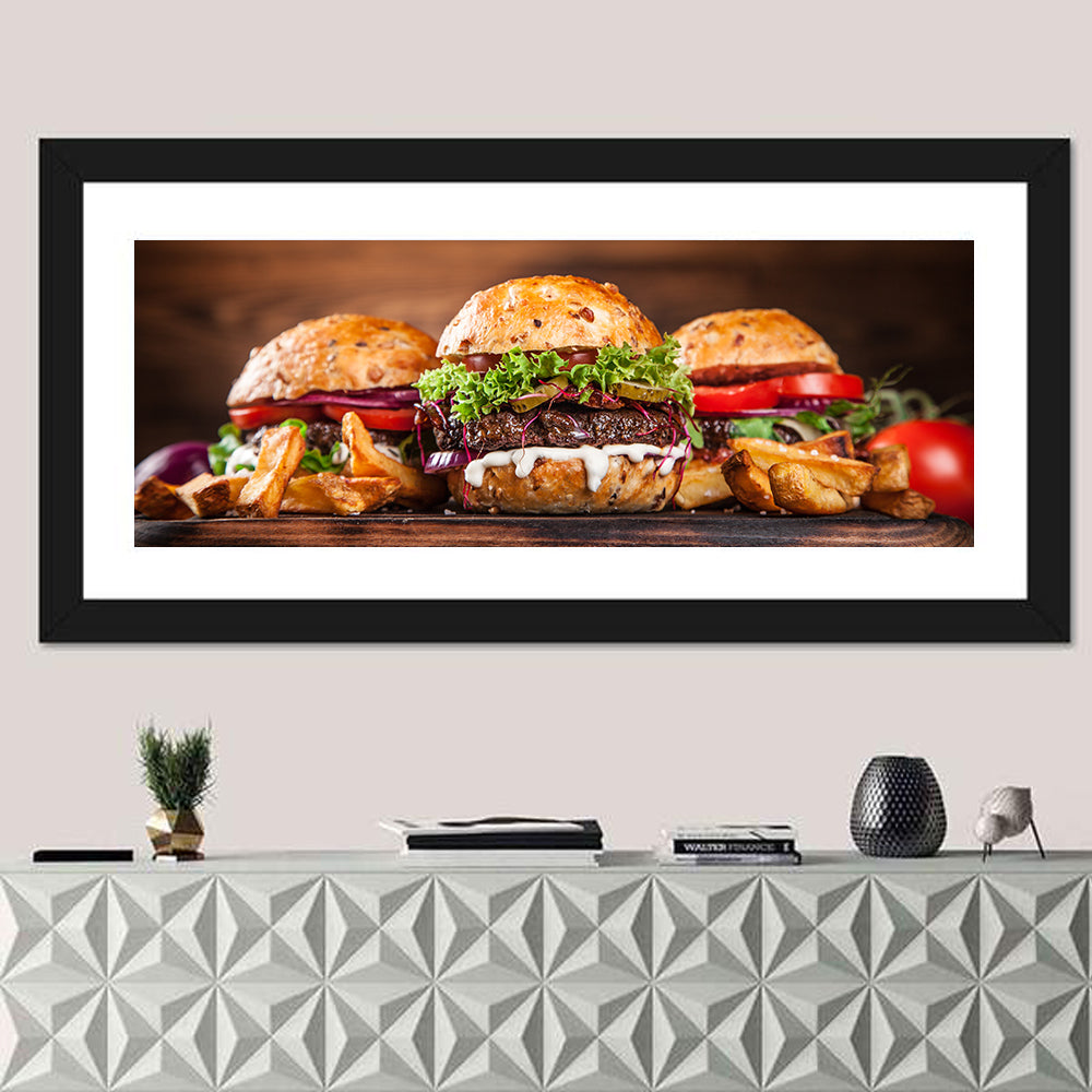 Rustic Homemade Burger Trio Wall Art