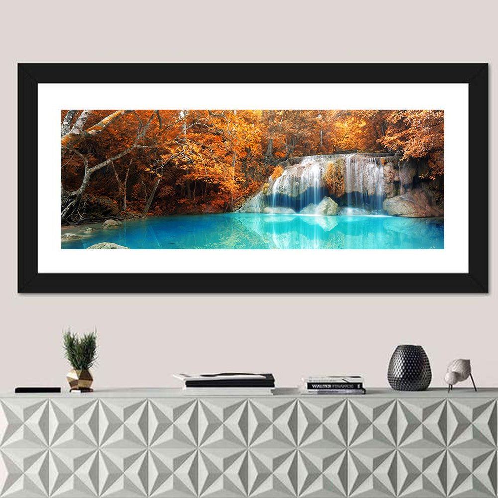 Erawan Waterfall Autumn Reflection Wall Art