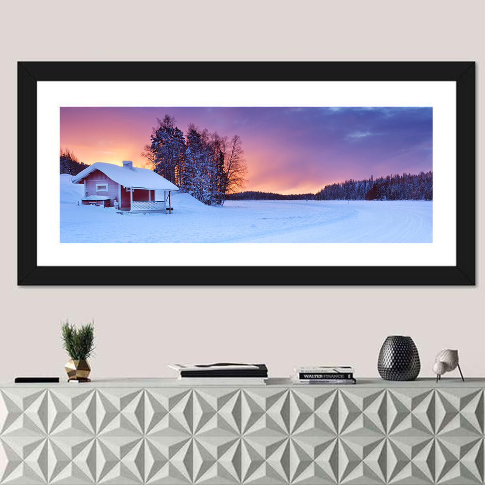 Lapland Sunrise Over Frozen Lake Wall Art