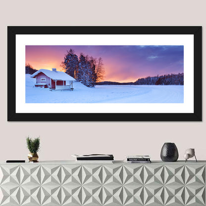 Lapland Sunrise Over Frozen Lake Wall Art