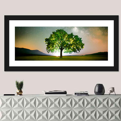 Lone Tree Under Milky Way Wall Art