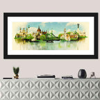Budapest Riverfront Watercolor Wall Art