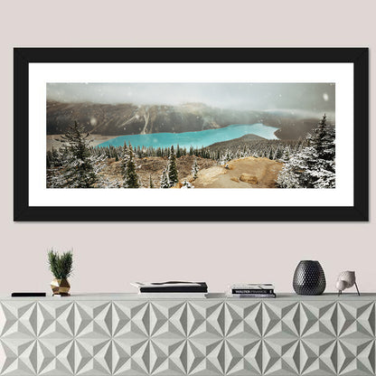 Peyto Lake In Winter Wall Art