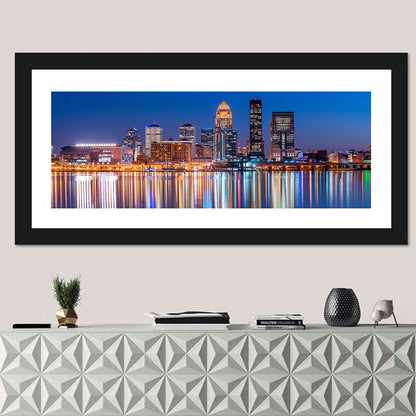 Downtown Louisville Skyline at Night Wall Art
