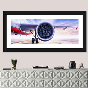 Airliner On The Airfield Wall Art