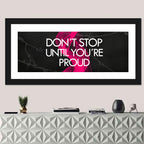 Fitness Quote on Black Marble Wall Art