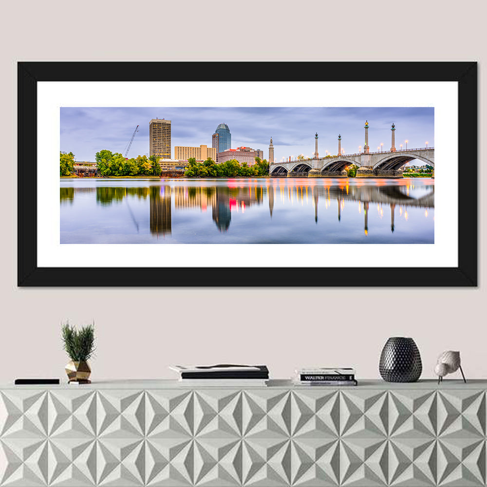 Springfield Skyline with Memorial Bridge Wall Art