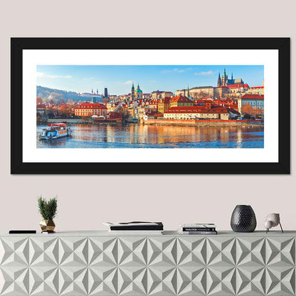 Prague Riverside Skyline Wall Art