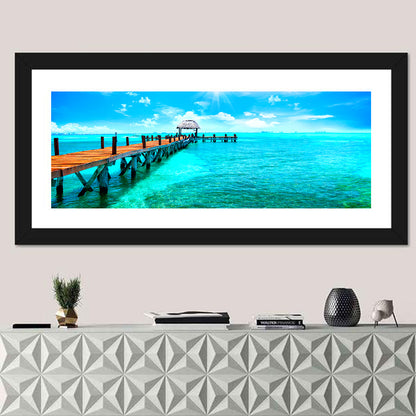 Wooden Jetty Near Cancun Wall Art