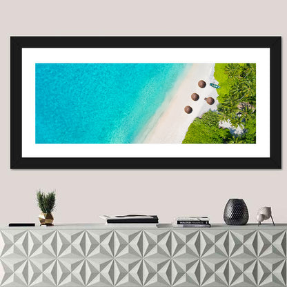 Maldives Aerial Beach View Wall Art