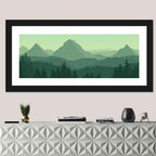 Green Mountain Silhouette Wall Art