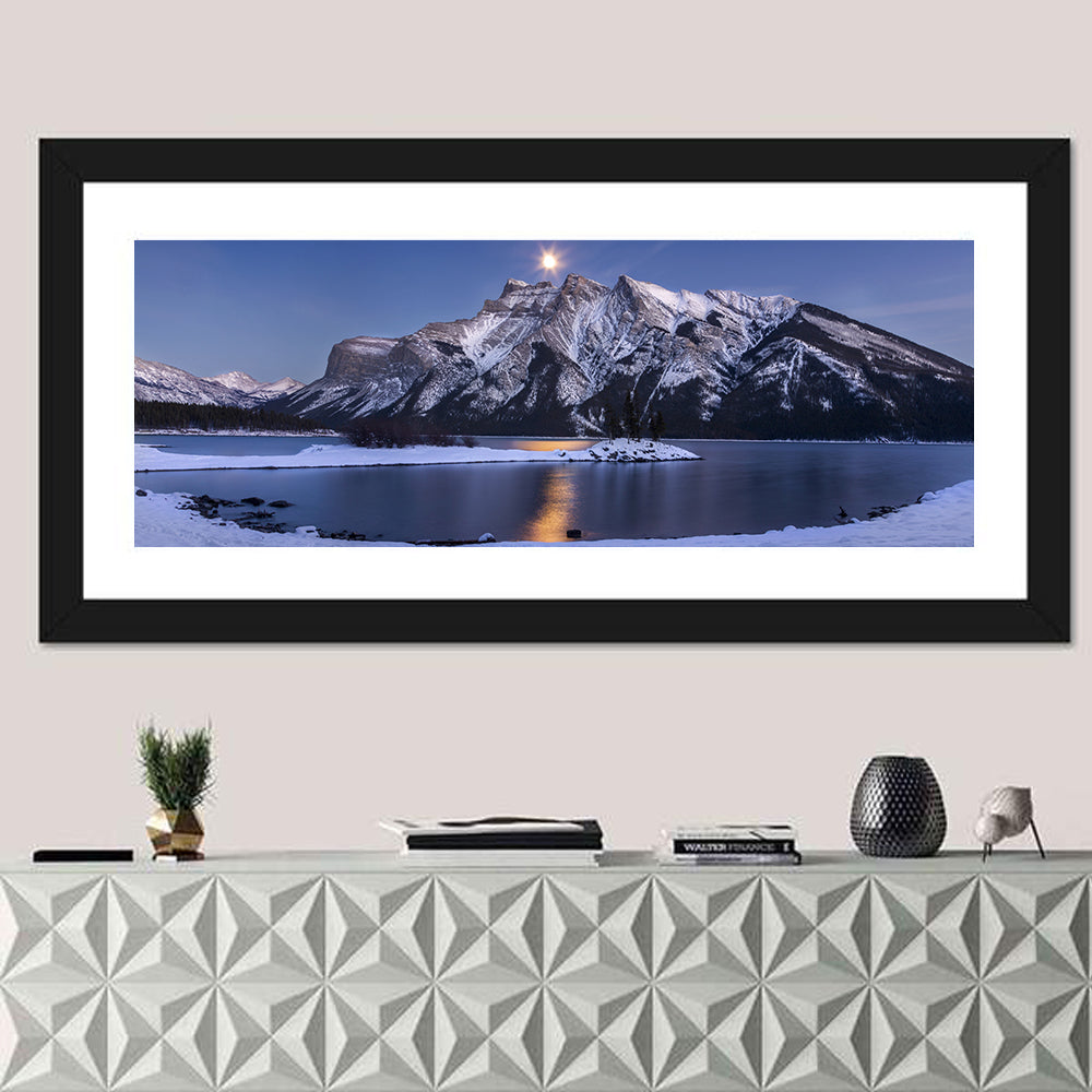 Moonlit Lake Minnewanka Wall Art