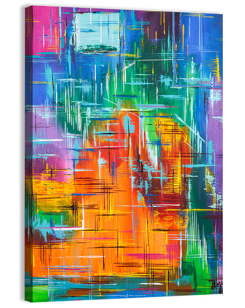 Vibrant Colorblock Grid Wall Art