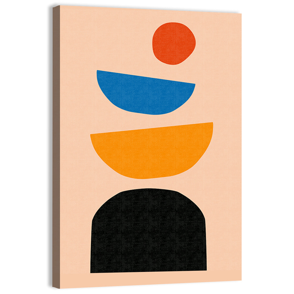 Mid Century Geometric Stack Wall Art, canvas print, portrait