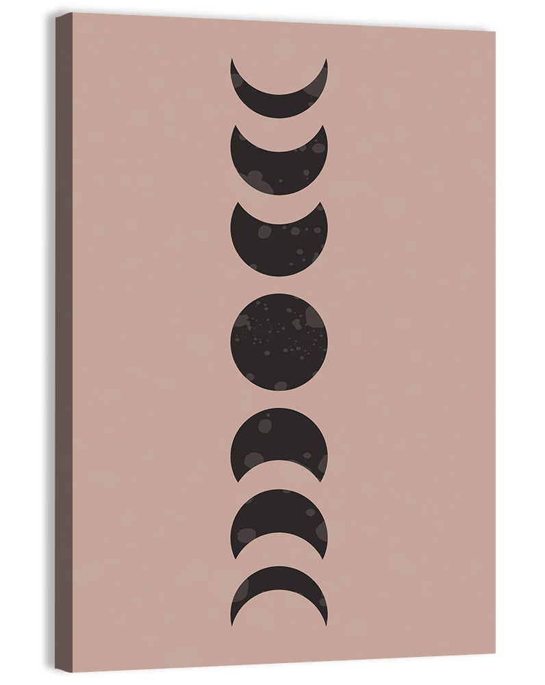 Dusty Pink Moon Phases Wall Art