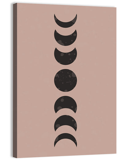 Dusty Pink Moon Phases Wall Art