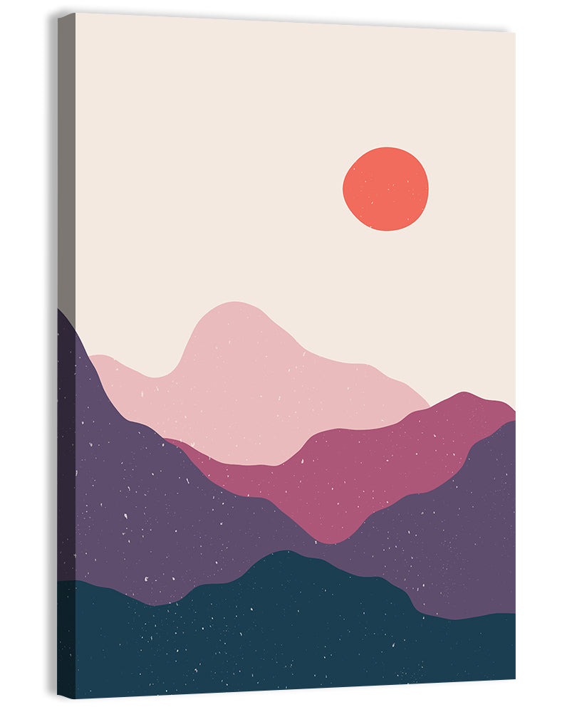 Contemporary Mountain Sunset Wall Art