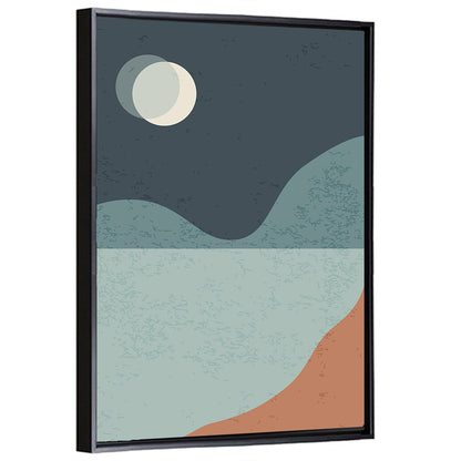 Moonlit Mountain Lake Minimalist Wall Art