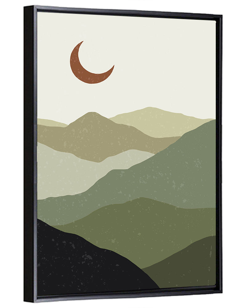 Boho Mountain Moonscape Wall Art