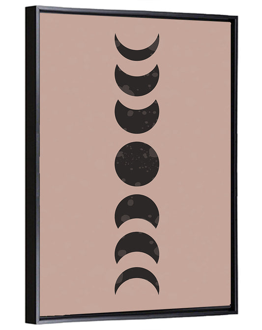 Dusty Pink Moon Phases Wall Art