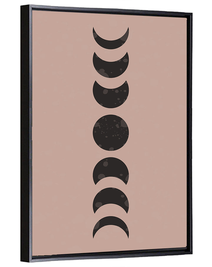 Dusty Pink Moon Phases Wall Art