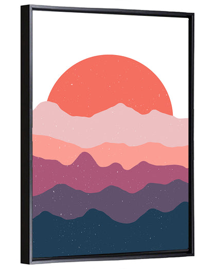 Minimal Mountain Sunset Wall Art