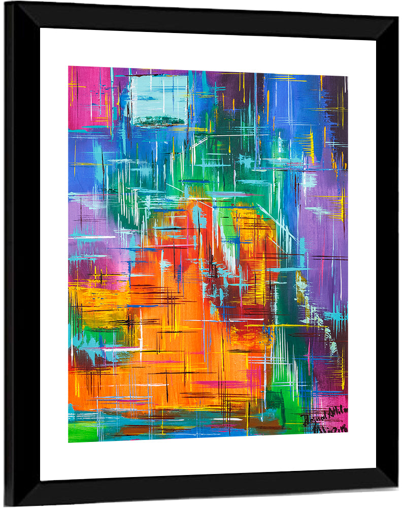 Vibrant Colorblock Grid Wall Art
