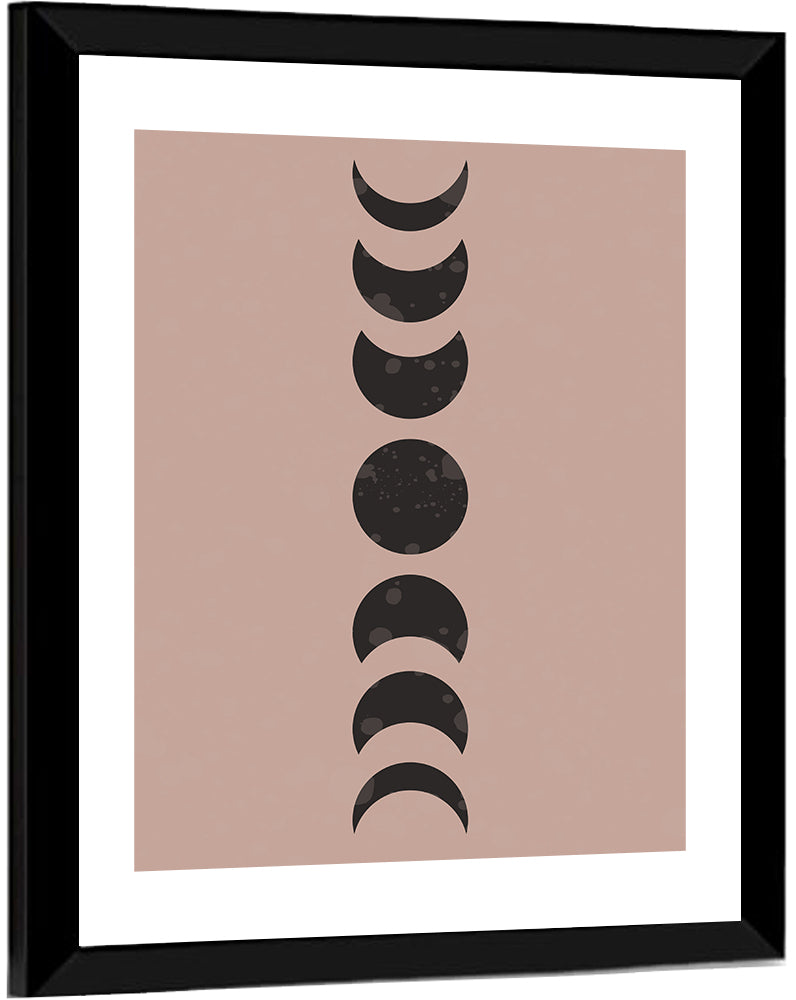 Dusty Pink Moon Phases Wall Art