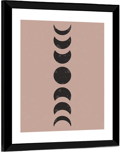 Dusty Pink Moon Phases Wall Art