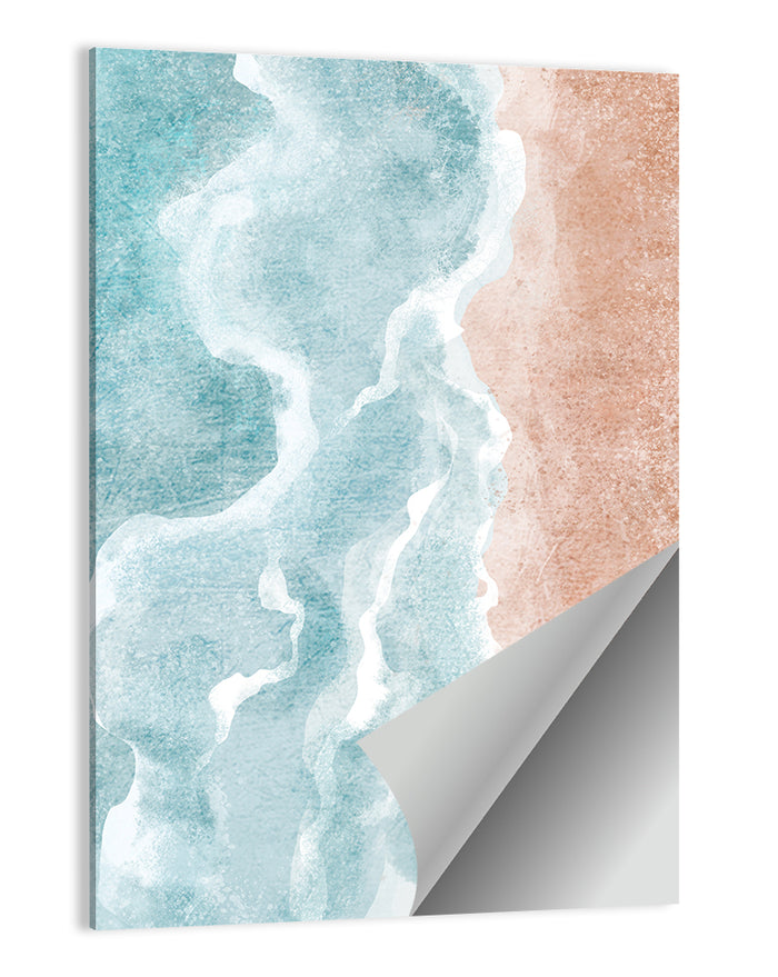 Aerial Shoreline Waves Wall Art as a poster print