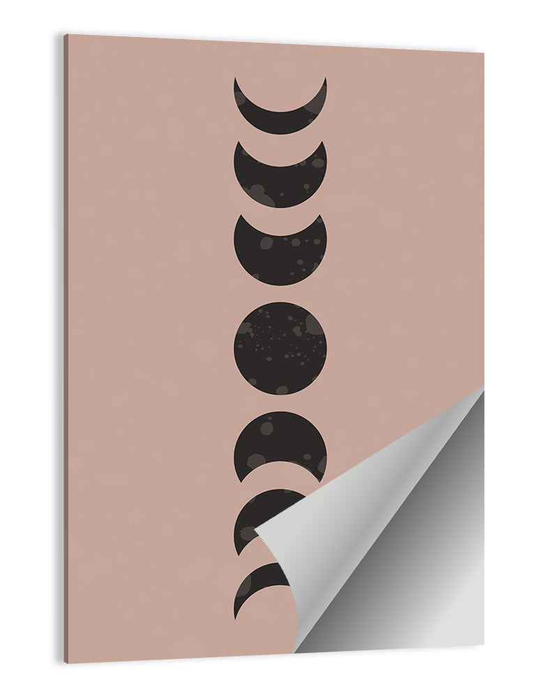 Dusty Pink Moon Phases Wall Art