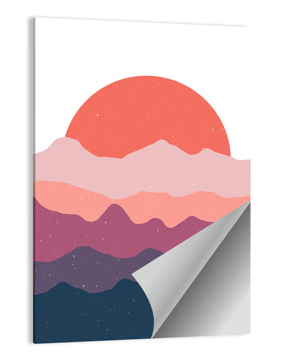 Minimal Mountain Sunset Wall Art
