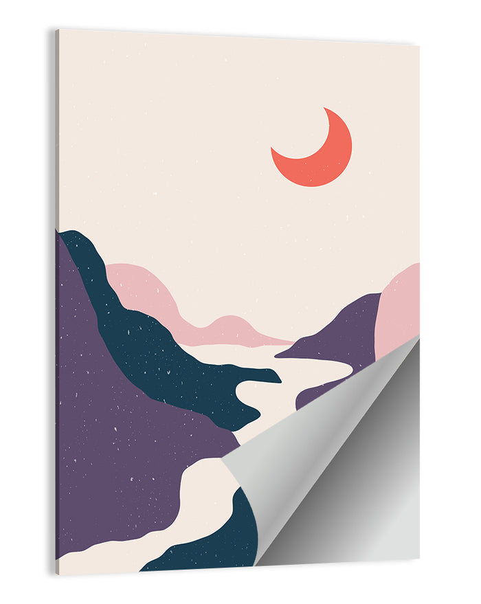 Minimal Moonlit Stream Wall Art as a poster print