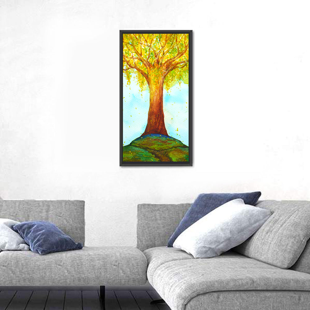 Golden Tree Illustration Wall Art