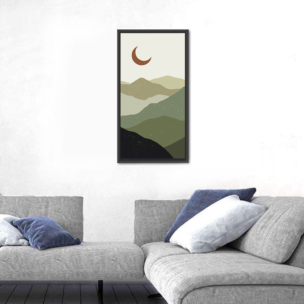 Boho Mountain Moonscape Wall Art