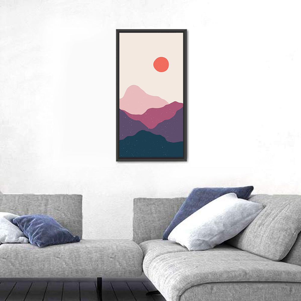 Contemporary Mountain Sunset Wall Art