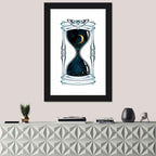 Hand Drawn Hourglass with Moth Wall Art