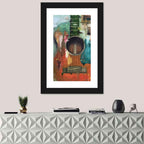 Moody Acoustic Guitar Oil Painting Wall Art