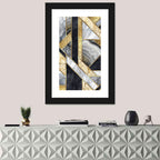 Gold Veined Marble Mosaic Wall Art