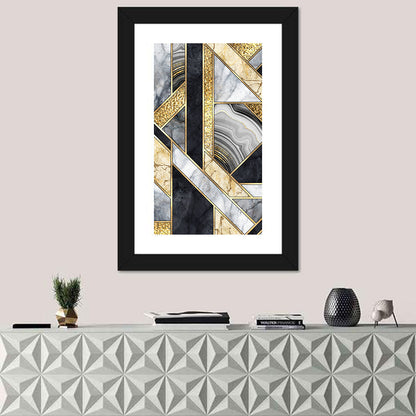 Gold Veined Marble Mosaic Wall Art