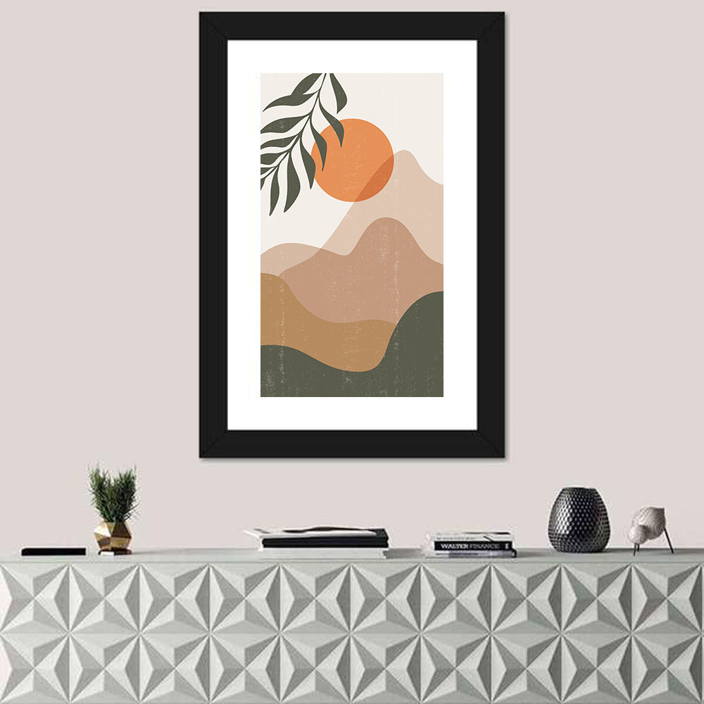 Boho Mountain Sunset Wall Art