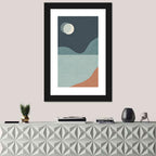 Moonlit Mountain Lake Minimalist Wall Art