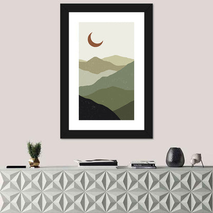 Boho Mountain Moonscape Wall Art