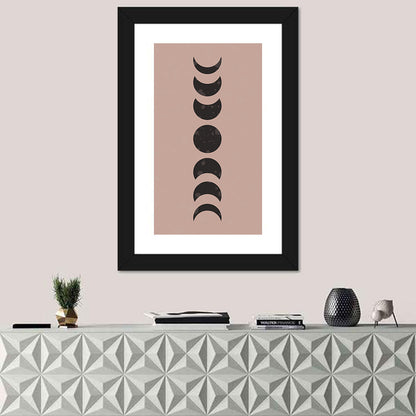 Dusty Pink Moon Phases Wall Art