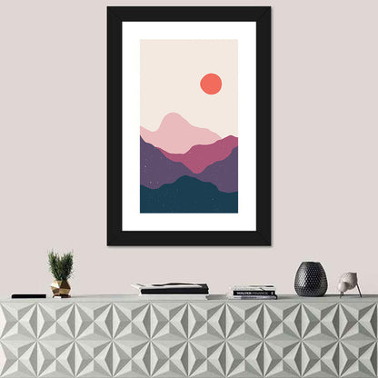 Contemporary Mountain Sunset Wall Art