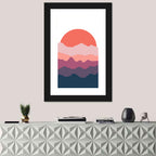 Minimal Mountain Sunset Wall Art