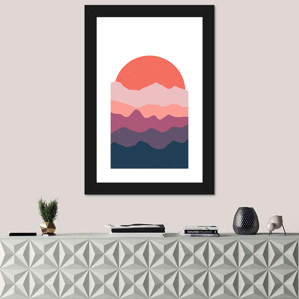 Minimal Mountain Sunset Wall Art